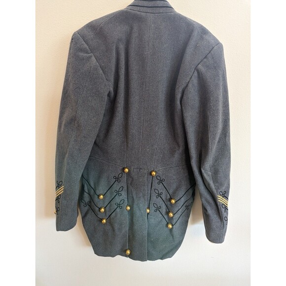 1950s West Point Academy Cadet Wool Coat Jacket Military Gray Gold Buttons Small - Picture 7 of 16